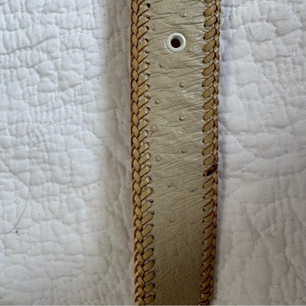Ostrich Leather Braided Edge Belt | J.L. Barker The Diamondback | 38 - Picture 9 of 10